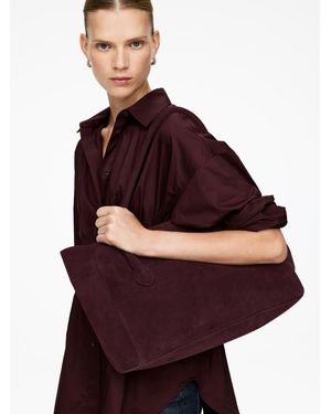ARKET Slouchy Split Suede Tote - Purple