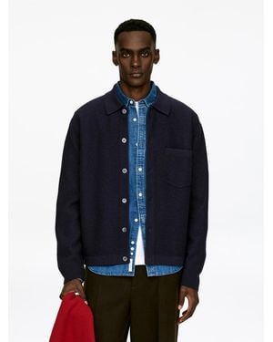 ARKET Boiled Wool Cardigan - Blue