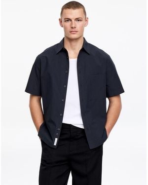 ARKET Short-Sleeve Poplin Shirt - Blue