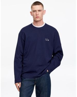 ARKET Café Long Sleeve T-Shirt - Blue