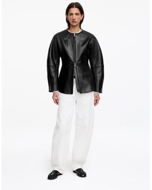 ARKET Sculptural Leather Jacket - Black