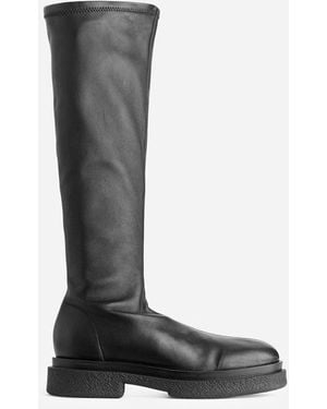 ARKET Chunky Leather Boots - Black