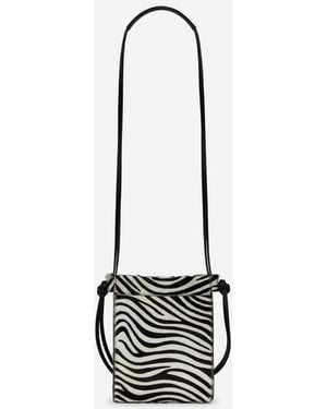 ARKET Zebra-Print Leather Crossbody Bag - White