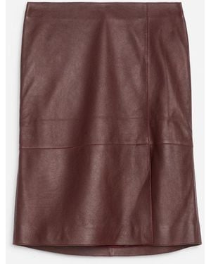 ARKET Midi Leather Skirt - Purple