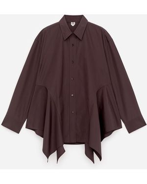 ARKET Frill Cotton Shirt - Purple