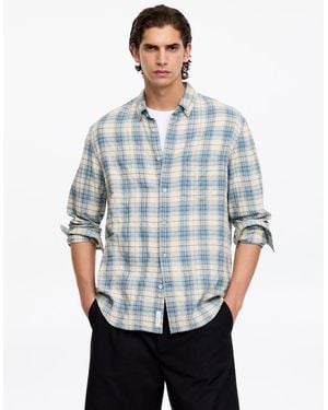 ARKET Regular Flannel Shirt - Blue