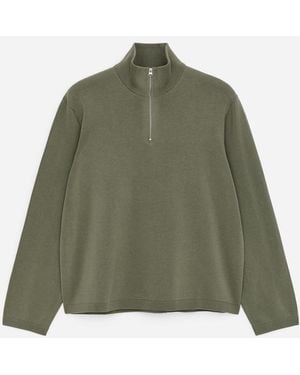 ARKET Knitted Half-Zip Jumper - Green