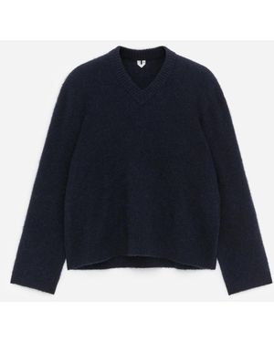 ARKET Relaxed Alpaca Wool Blend Jumper - Blue