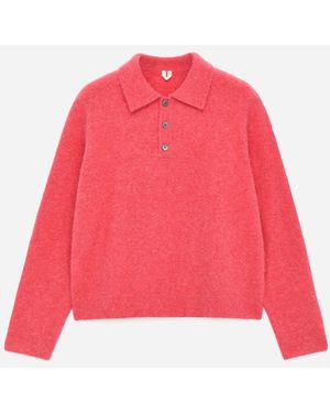 ARKET Alpaca Wool Blend Polo Shirt - Red