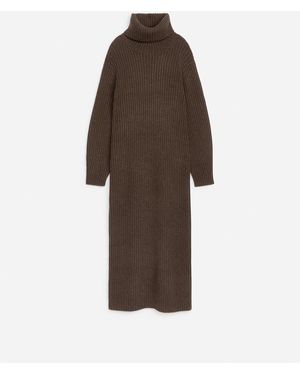 ARKET Roll-Neck Wool Dress - Brown