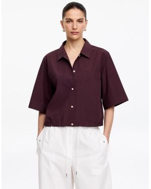 ARKET Cotton Short-Sleeve Shirt - Purple