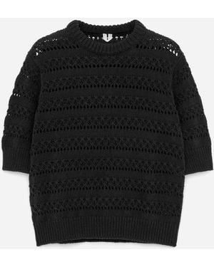 ARKET Open-Knit Top - Black