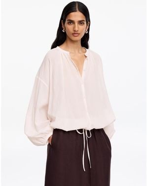 ARKET Crepe Drawstring Blouse - White