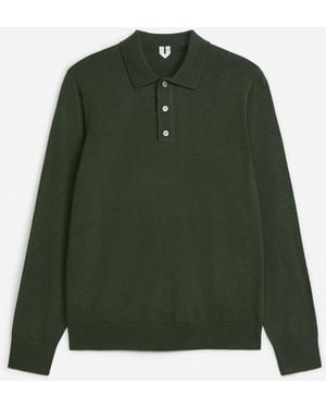 ARKET Merino Polo Jumper - Green