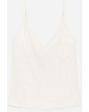 ARKET Ribbed Silk Strap Top - White