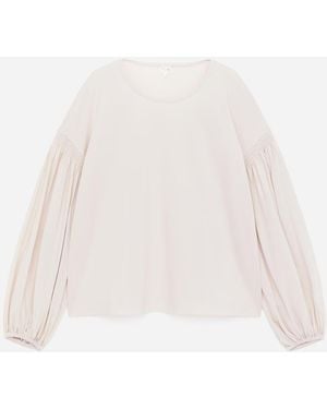 ARKET Balloon-Sleeve Cotton Blouse - White
