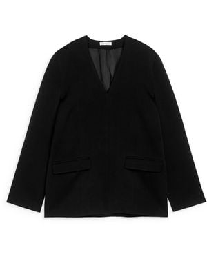 ARKET V-Neck Blazer Top - Black