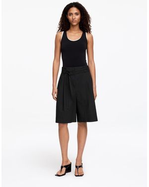 ARKET Pleated Cotton Poplin Shorts - Black