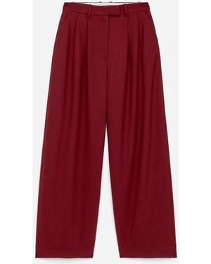 ARKET Pleated Wool Trousers - Red