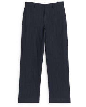 ARKET Seersucker Trousers - Blue