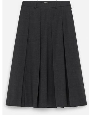 ARKET Pleated Wool Blend Skirt - Black