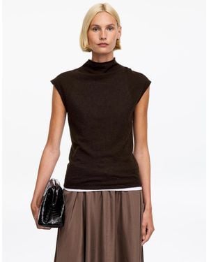 ARKET Pure Cashmere Mock-Neck Top - Black