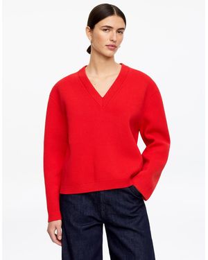 ARKET V-Neck Cotton Jumper - Red