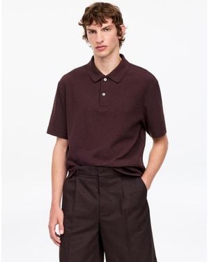 ARKET Cotton Linen Polo Shirt - Red
