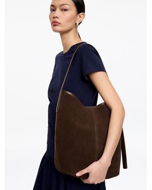 ARKET Suede Bucket Tote - Blue