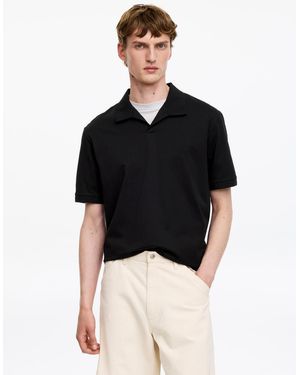 ARKET Short-Sleeve Polo Shirt - Black