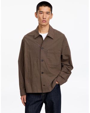 ARKET Relaxed Seersucker Shirt - Brown