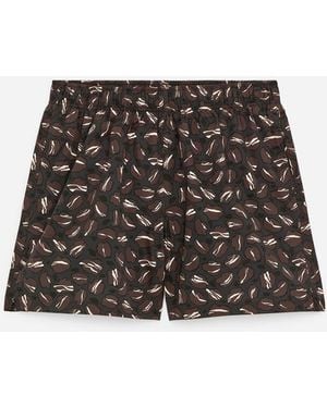 ARKET Allover-Printed Swim Shorts - Black