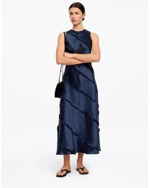 ARKET Frill Satin Dress - Blue