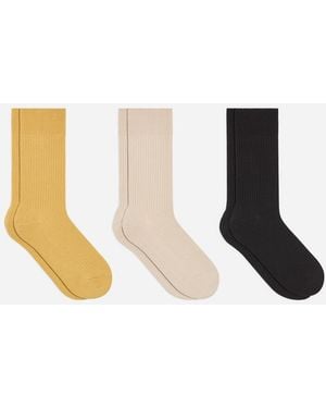 ARKET Supima Cotton Rib Socks Set Of 3 Pairs - White
