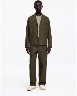 ARKET Loose Cotton Linen Trousers - Green
