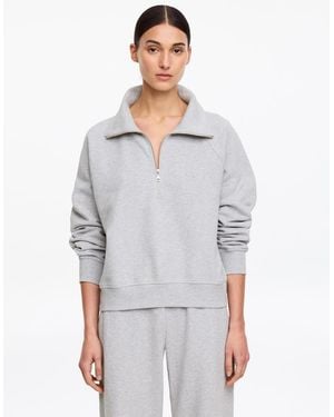 ARKET Half-Zip Terry Sweatshirt - Grey