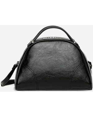 ARKET Lacquered Leather Crossbody Bag - Grey