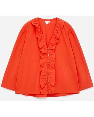 ARKET Frill Blouse - Red