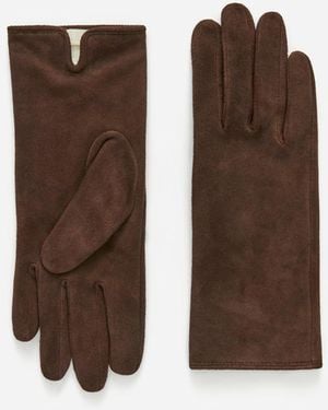 ARKET Suede Gloves - Brown