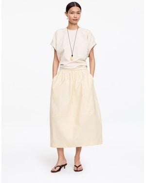 ARKET Cotton Midi Skirt - Natural