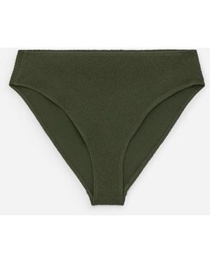 ARKET Mid Waist Crinkle Bikini Bottom - Green