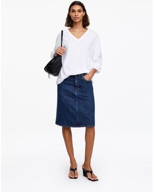 ARKET A-Linien-Midirock Aus Denim - Blau