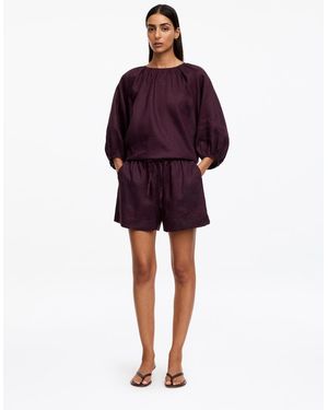 ARKET Drawstring Linen Shorts - Purple