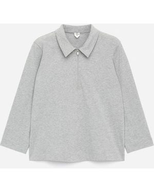 ARKET Half-Zip Top - White