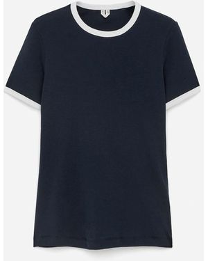 ARKET Ribbed T-Shirt - Blue