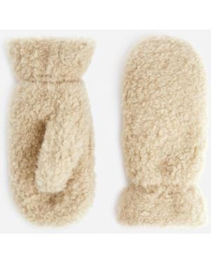 ARKET Padded Pile Mittens - Natural
