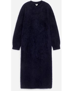 ARKET Wool-Mohair Blend Dress - Blue