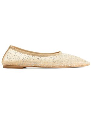 ARKET Glitter Mesh Ballerinas - Natural
