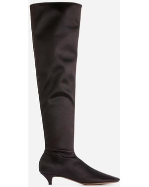 ARKET Over-The-Knee Satin Boots - Black