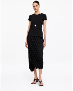 ARKET Draped Midi Skirt - Black